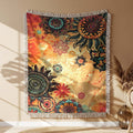 Boho Sonne Gewobene Decke – Woven Blanket Fransendecke Wandbehang
