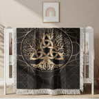 Keltischer Lebensbaum Gewobene Decke – Woven Blanket Fransendecke Wandbehang 2