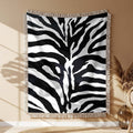 Zebramuster Gewobene Decke – Woven Blanket Fransendecke Sofadecke
